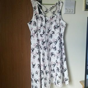 White floral skull dress